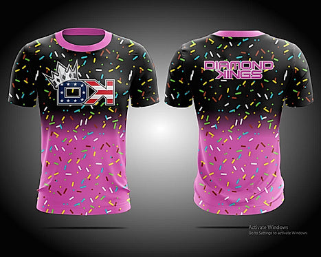 DK Pink and Black Ombre Sprinkles Crew Neck