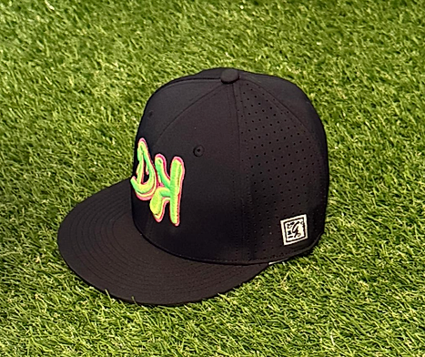 DK Graffiti Hat - Black with Lime and Pink