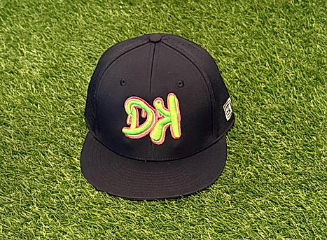 DK Graffiti Hat - Black with Lime and Pink